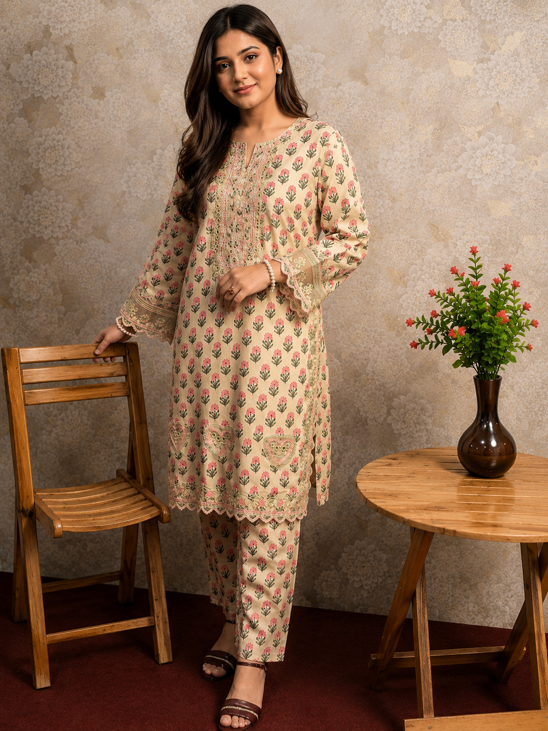 Blush Bloom Printed Ready to Wear – 3 Piece