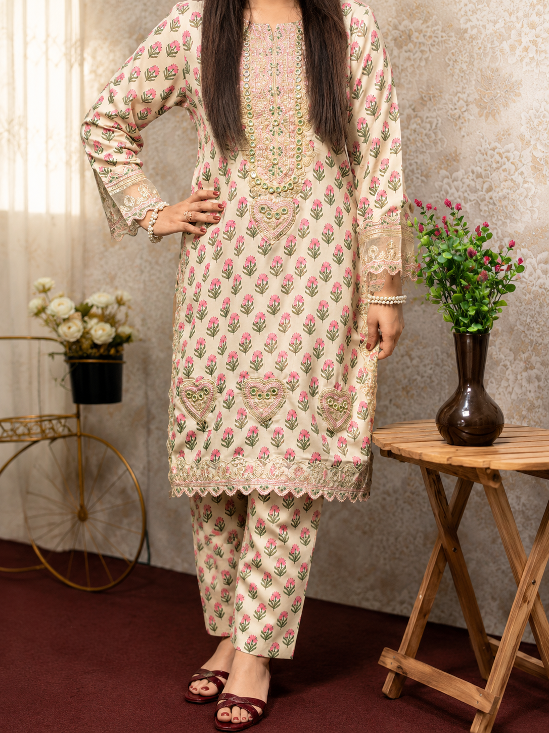 Blush Bloom Printed Ready to Wear – 3 Piece
