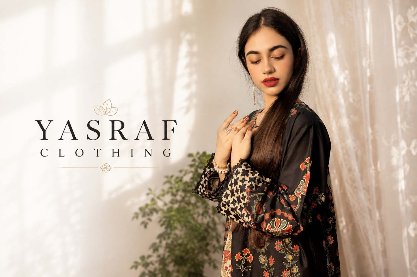 Midnight Floral Printed 3 Piece Winter Suit