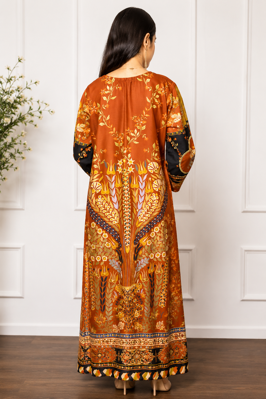 Autumn Rust Printed 3 Piece DRESS