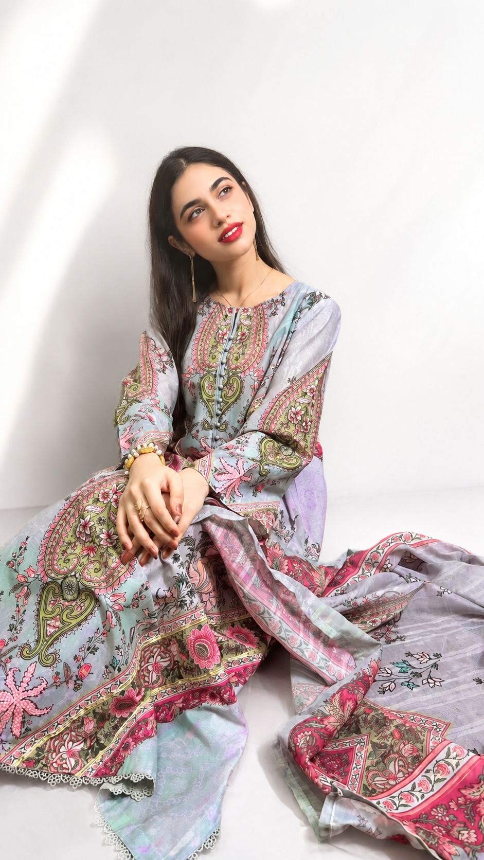 Pastel Bloom Kaftan – Premium Full Flair