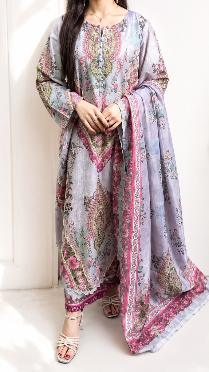 Pastel Bloom Kaftan – Premium Full Flair