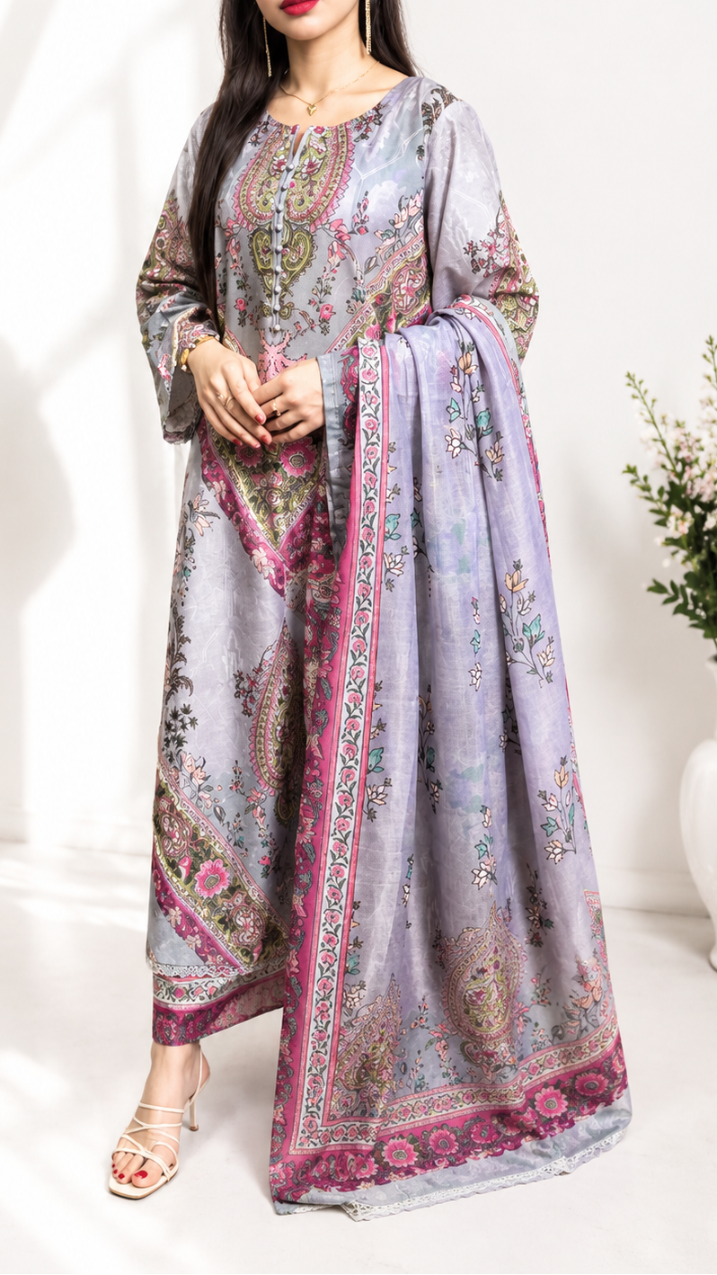 Pastel Bloom Kaftan – Premium Full Flair