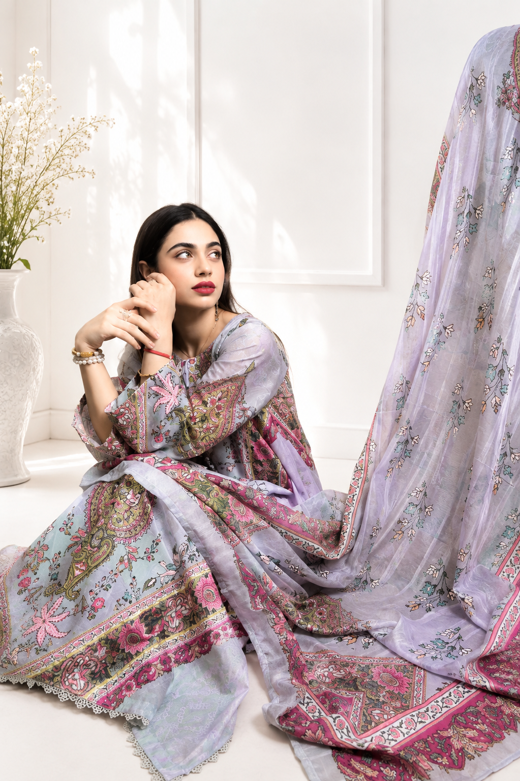 Pastel Bloom Kaftan – Premium Full Flair