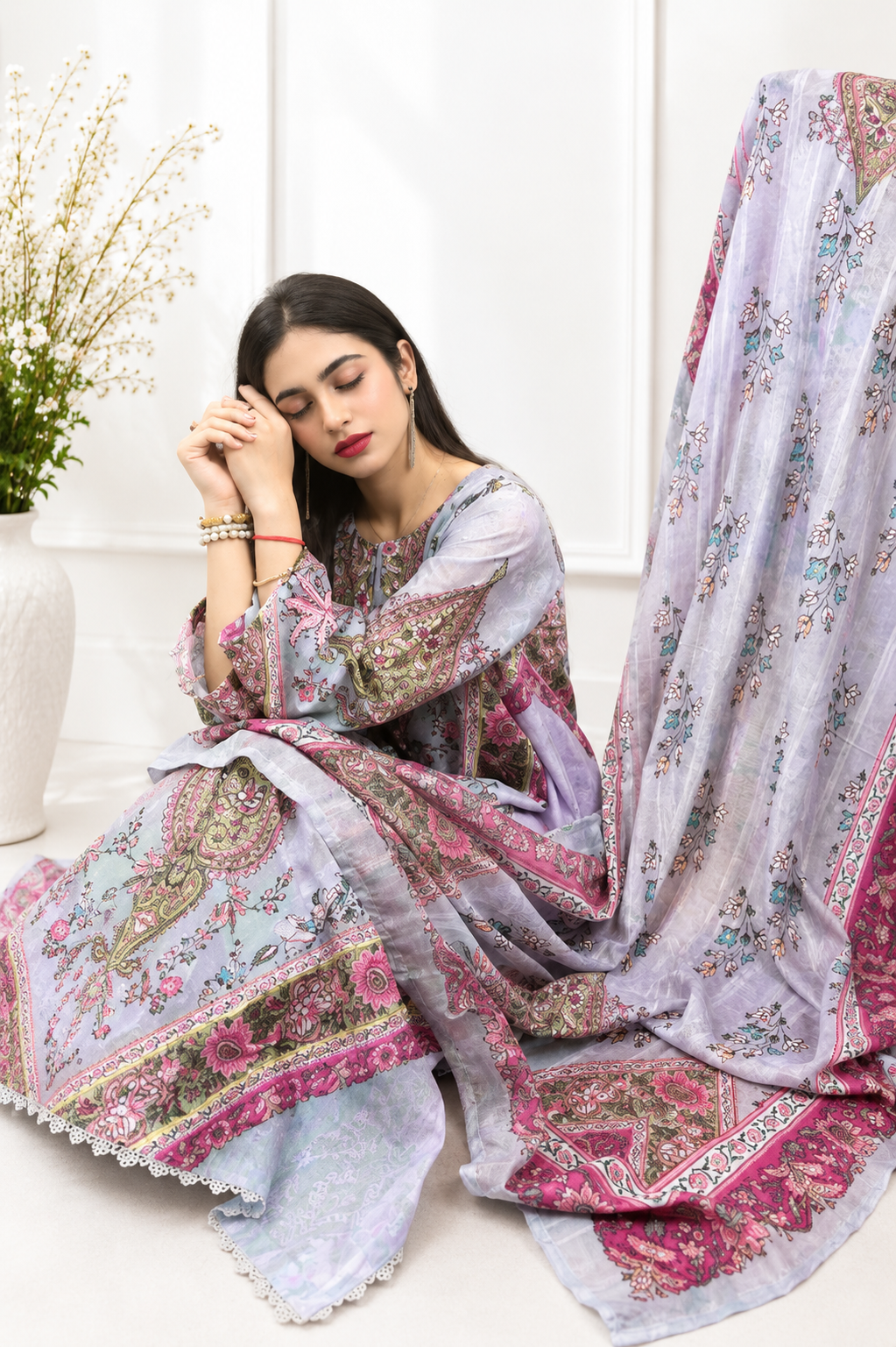 Pastel Bloom Kaftan – Premium Full Flair