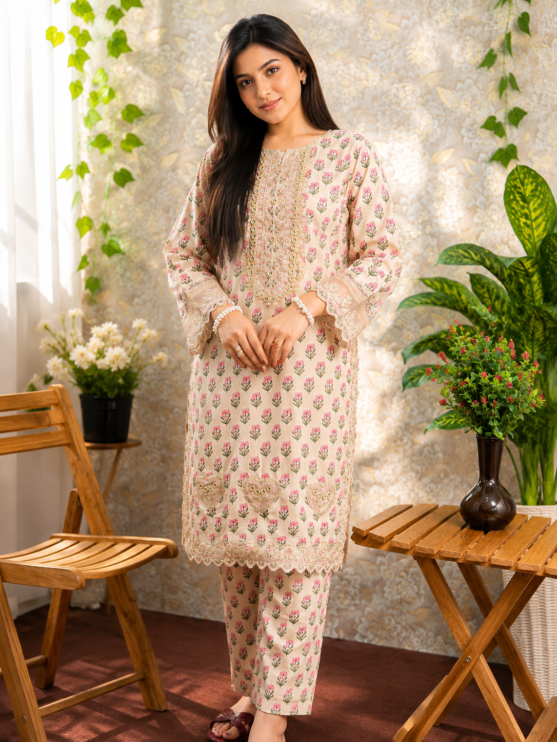 Blush Bloom Printed Ready to Wear – 3 Piece