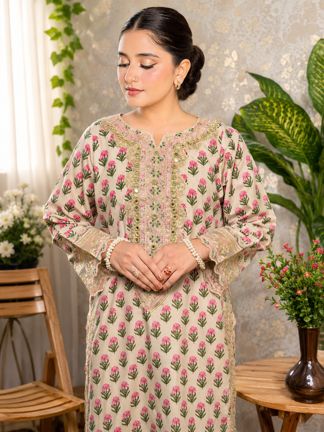 Blush Bloom Printed Ready to Wear – 3 Piece