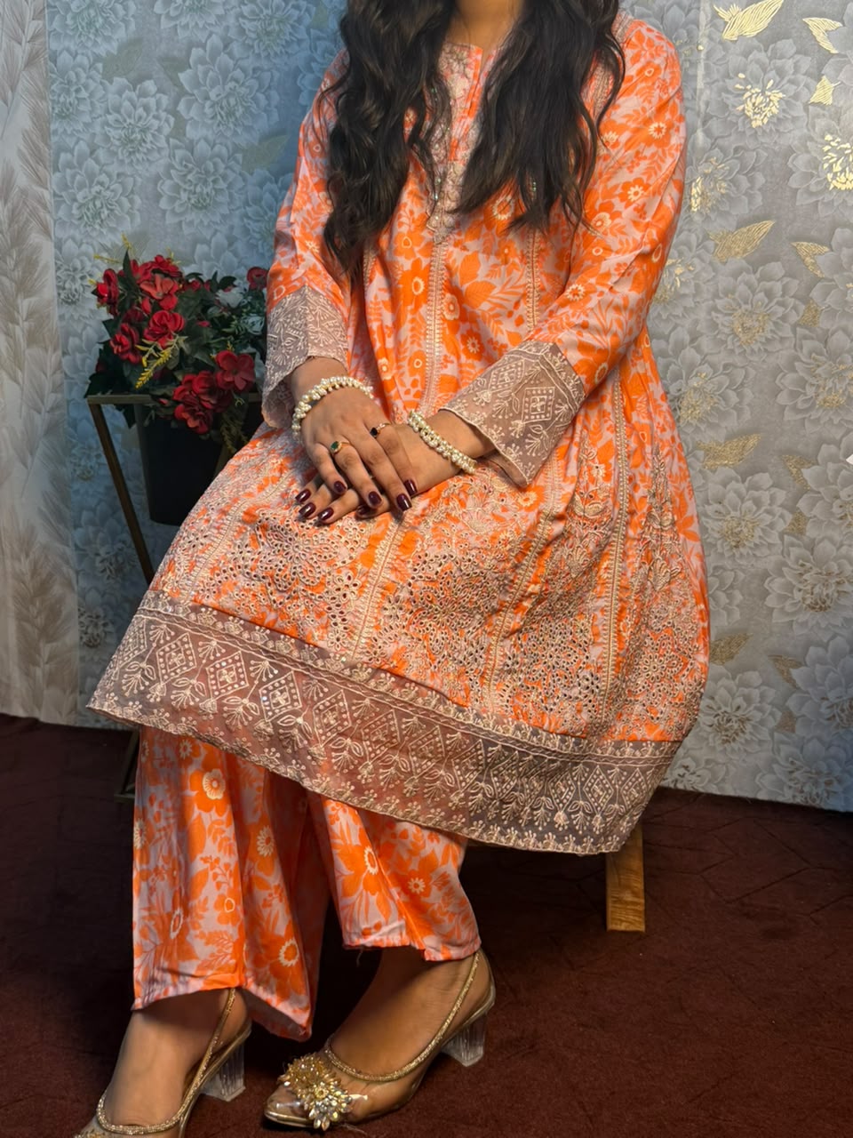 Sunset Bloom Printed Ready to Wear – 3 Piece