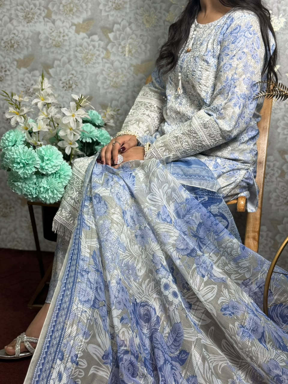 Sky Blue Premium Ready to Wear 3-Piece