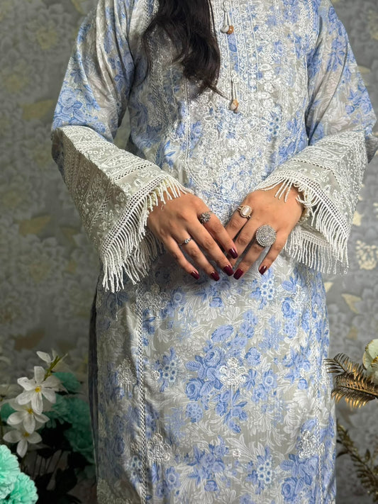 Sky Blue Premium Ready to Wear 3-Piece