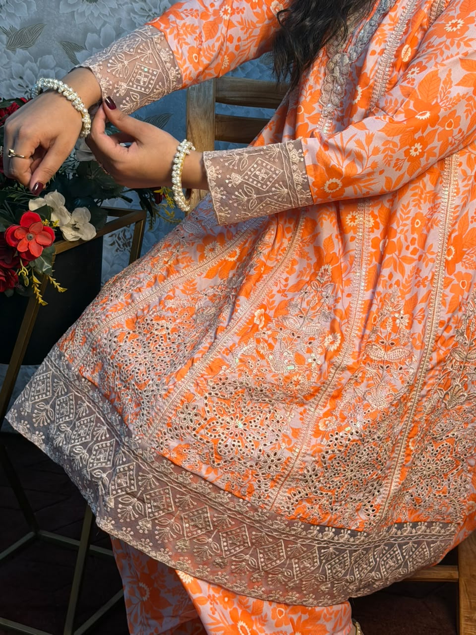 Sunset Bloom Printed Ready to Wear – 3 Piece