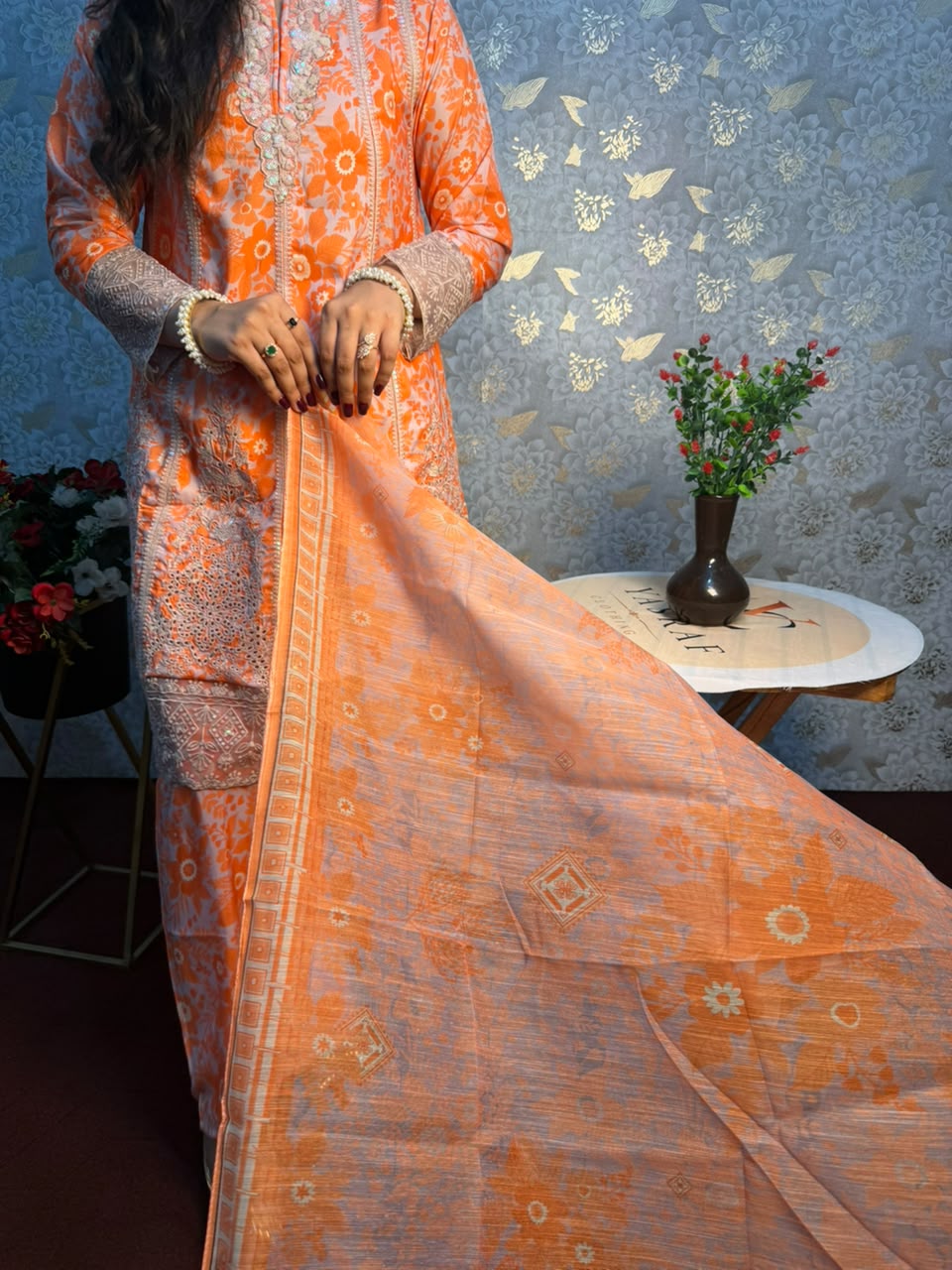 Sunset Bloom Printed Ready to Wear – 3 Piece