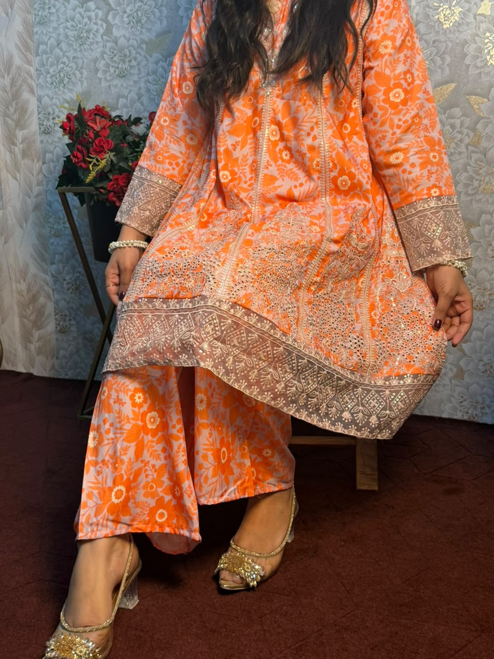 Sunset Bloom Printed Ready to Wear – 3 Piece