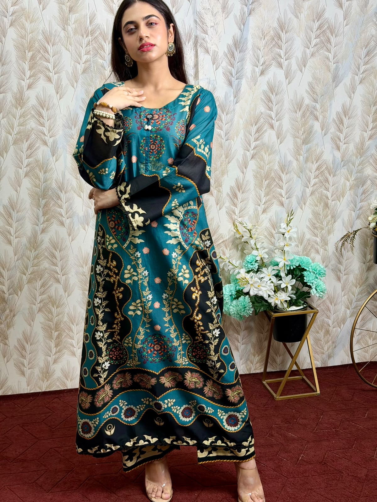 Teal Printed Lawn 3 Piece Suit – Elegant Summer Collection